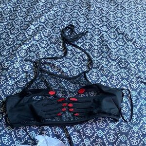 Black and Red Strappy Bralette